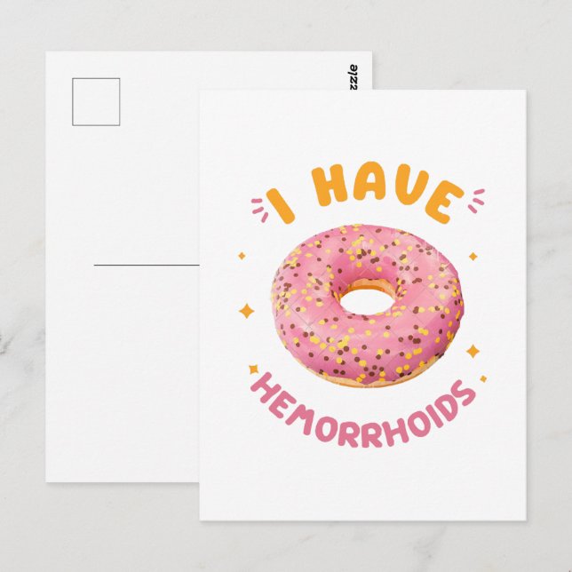 Carte Postale J'ai des hémorroïdes (Devant / Derrière)