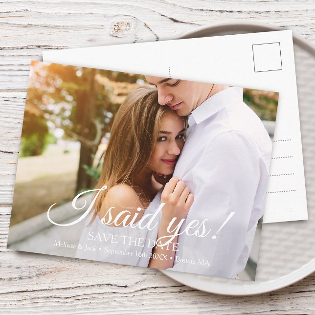 Carte Postale J'ai dit Oui | Sauvegarder la date (I said Yes | Save the Date Postcard)