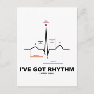 Carte Postale J'ai le rythme (ECG - EKG Heart Beat)