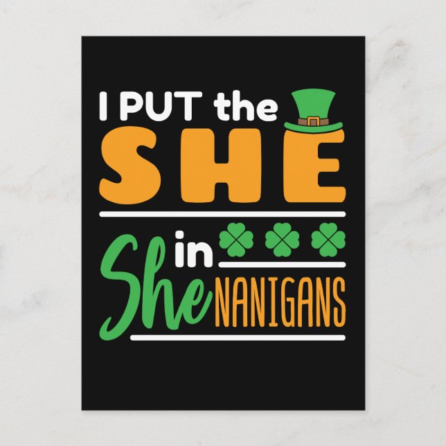 Carte Postale J'ai mis elle dans Shenanigans St patrick femmes (Devant)
