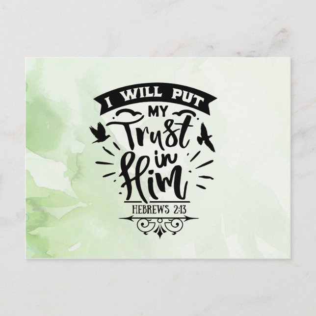 Carte Postale J'ai mis ma confiance en lui (Devant)