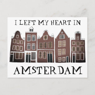 Carte Postale J'ai quitté mon coeur à Amsterdam Holland Canal Ma