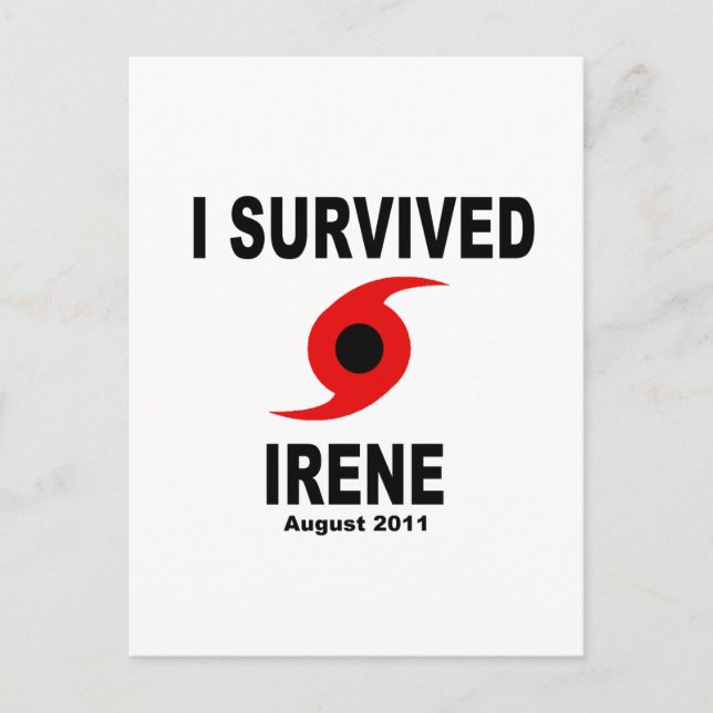 Carte Postale J'AI SURVÉCU À IRENE Août 2011 (Devant)