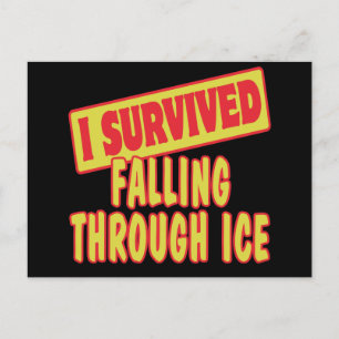 CARTE POSTALE J'AI SURVÉCU DE TOMBER DANS LA GLACE