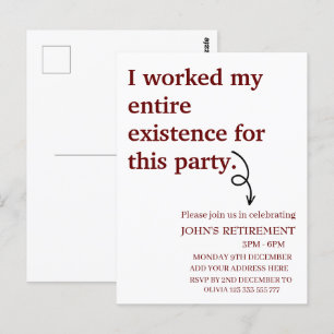 Carte Postale J'ai travaillé toute ma vie pour cette retraite