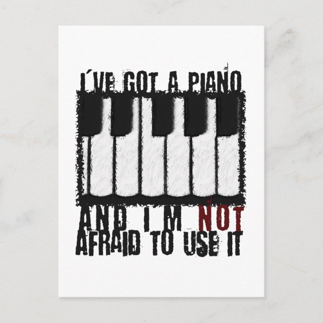 Carte Postale J'ai un piano (Devant)