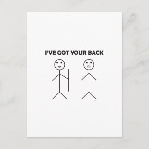 Carte Postale J'ai votre dos - Stick figure