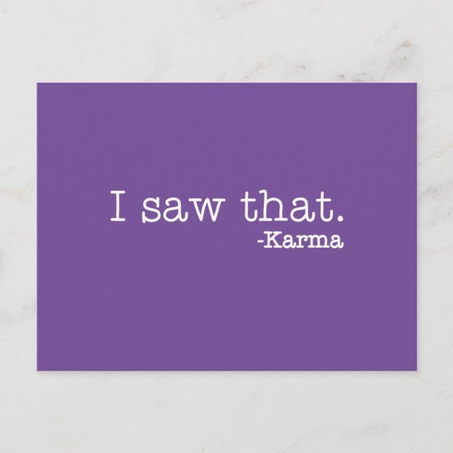 Carte Postale J'Ai Vu Ça. - Karma Funny Sayings (Devant)
