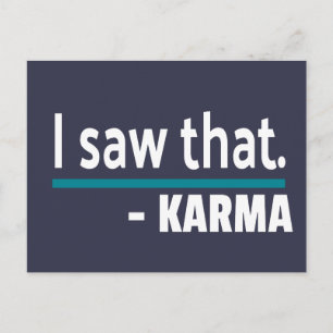 Carte Postale J'ai vu Karma Funny