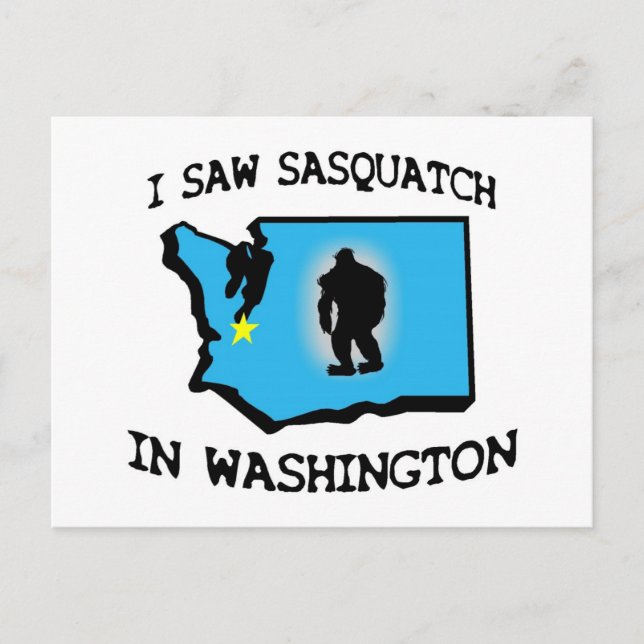 Carte Postale J'Ai Vu Sasquatch À Washington (Devant)