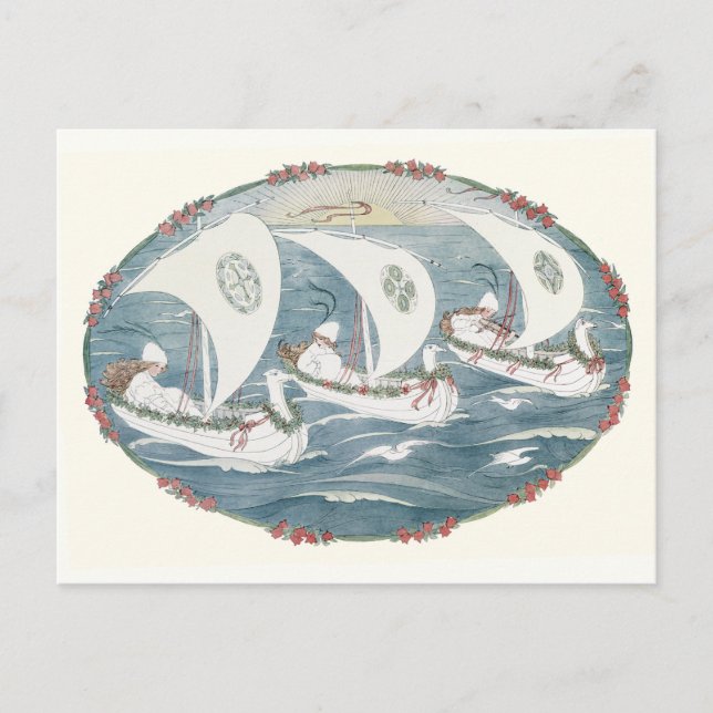 Carte Postale J'ai vu trois navires par H. Willebeek Le Mair (Devant)