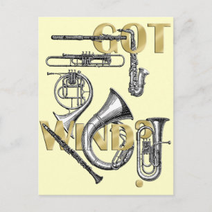 Carte Postale J'ai Wind Funny Wind Instrument joueurs cadeaux