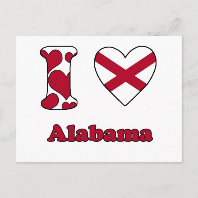 Carte Postale J'aime Alabama (Devant)