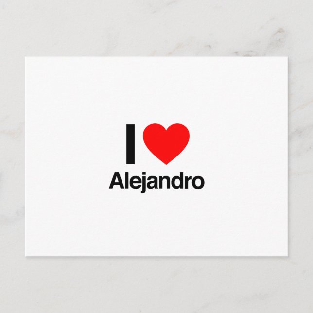 Carte Postale j'aime alejandro (Devant)