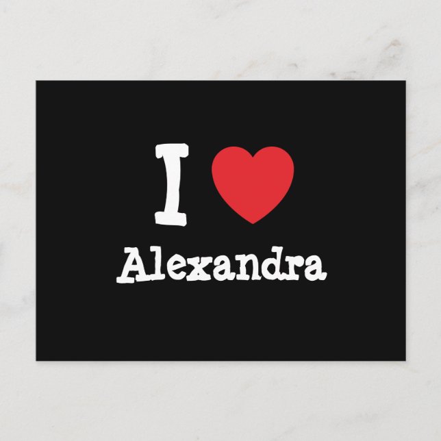 Carte Postale J'aime Alexandra coeur T-shirt (Devant)