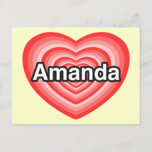 Carte Postale J'aime Amanda. J'aime Amanda. Heart (homonymie)