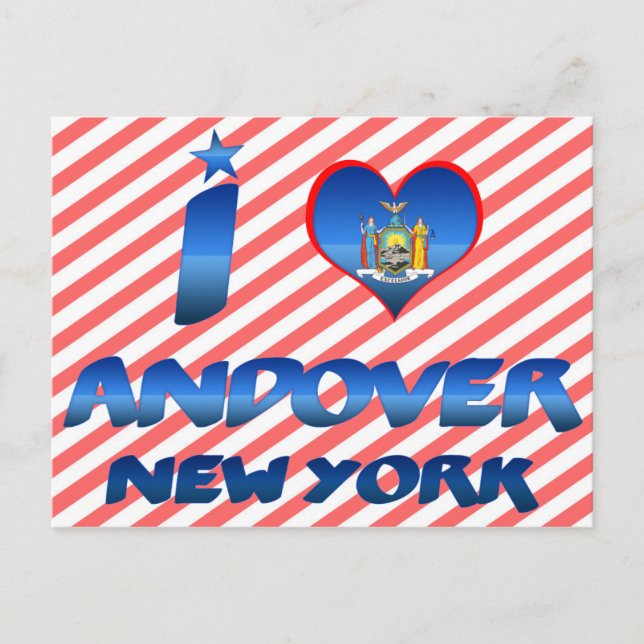 Carte Postale J'aime Andover, New York (Devant)