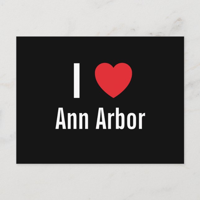 Carte Postale J'aime Ann Arbor (Devant)