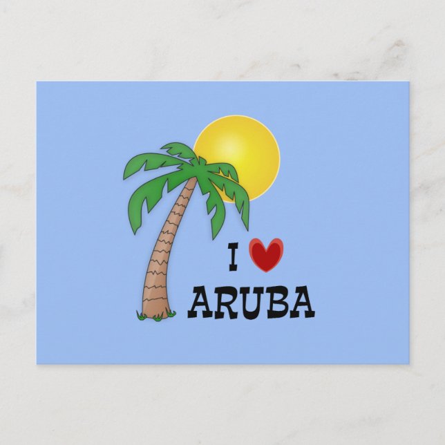 Carte Postale J'aime Aruba (Devant)