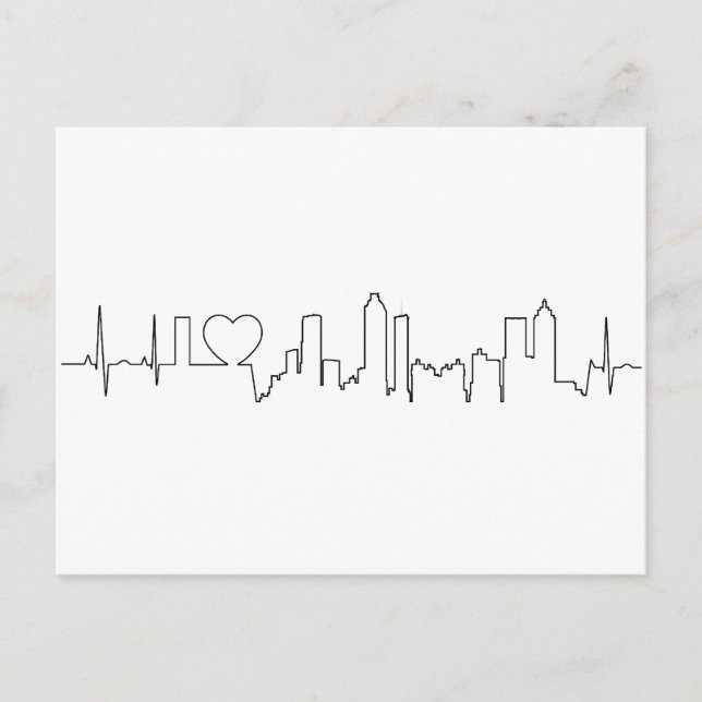 Carte Postale J'aime Atlanta dans un style ecg extraordinaire (Devant)