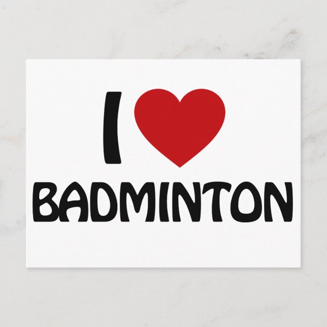 Carte Postale J'aime Badminton (Devant)