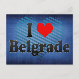 Carte Postale J'aime Belgrade, Serbie