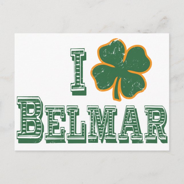 Carte Postale J'aime Belmar - Saint Patrick's Day (Devant)