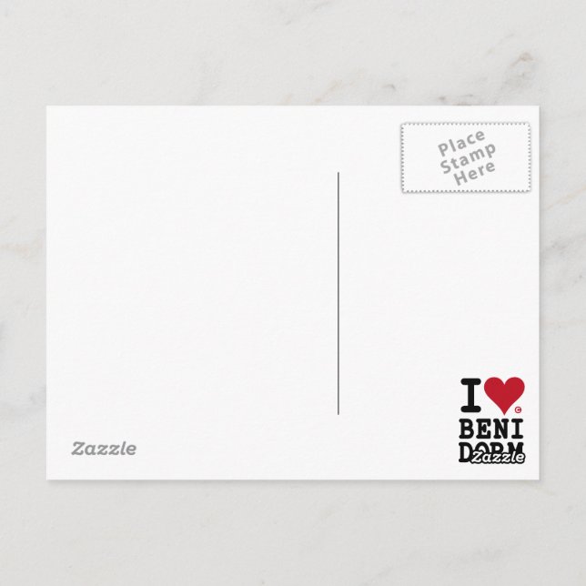 Carte Postale J'AIME BENIDORM Postal Personnalisé (Dos)