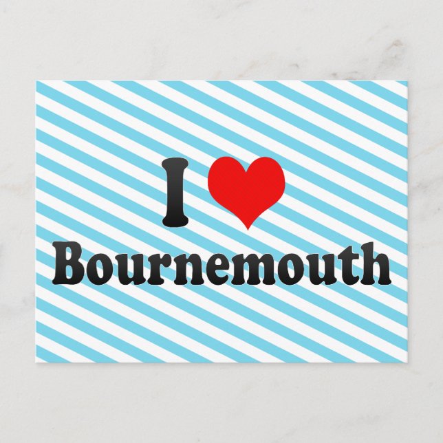 Carte Postale J'aime Bournemouth, Royaume-Uni (Devant)