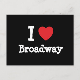 Carte Postale J'aime Broadway coeur personnalisé