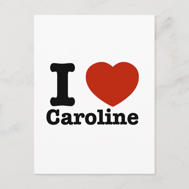 Carte Postale J'aime Caroline (Devant)