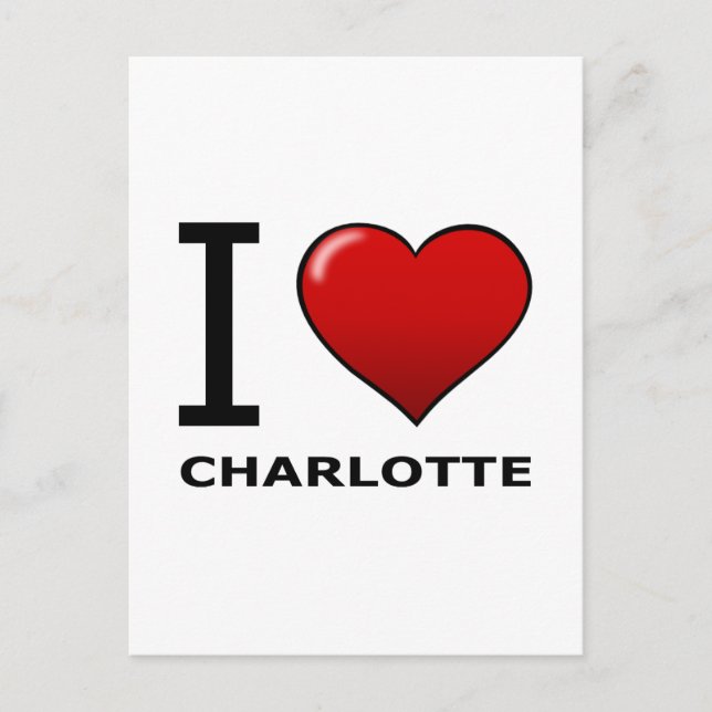 CARTE POSTALE J'AIME CHARLOTTE, NC - CAROLINE DU NORD (Devant)