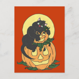 Carte Postale J'aime Chat Halloween