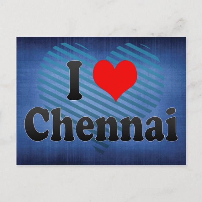 Carte Postale J'Aime Chennai, Inde. Mera Pyar Chennai, Inde (Devant)