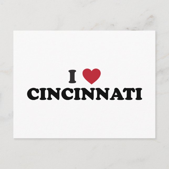 Carte Postale J'aime Cincinnati Ohio (Devant)