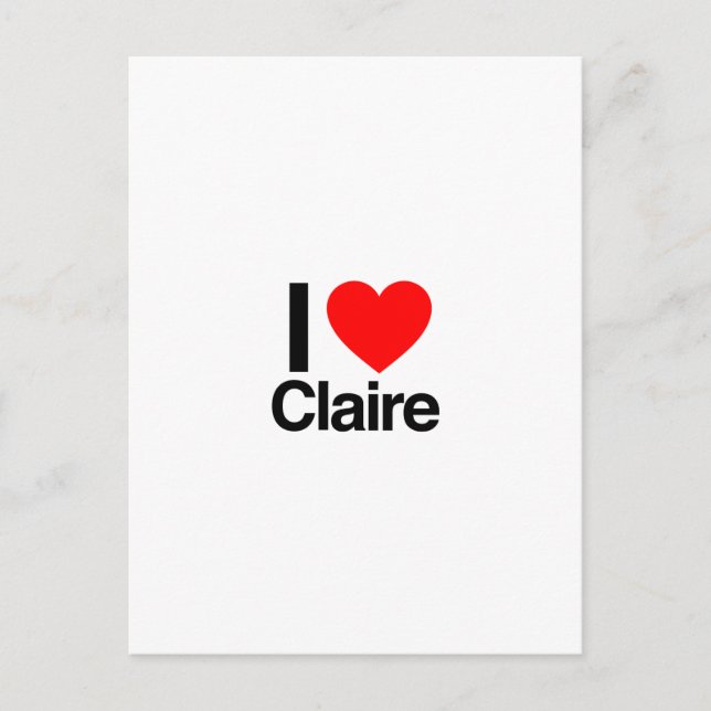 Carte Postale j'aime claire (Devant)