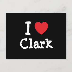 Carte Postale J'aime Clark coeur personnalisé
