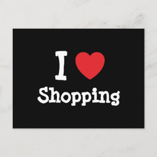 Carte Postale J'aime Coeur Shopping personnalisé