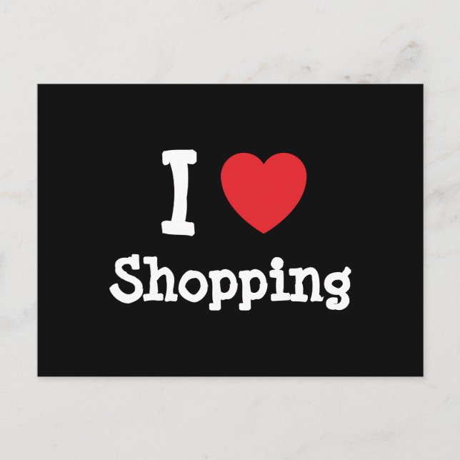 Carte Postale J'aime Coeur Shopping personnalisé (Devant)