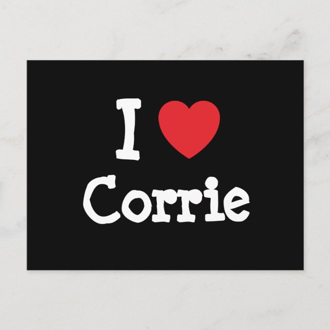 Carte Postale J'aime Corrie coeur T-shirt (Devant)