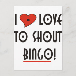 Carte Postale J'aime crier BINGO