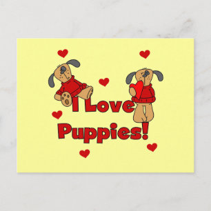 Carte Postale J'aime des T-shirts et des cadeaux de chiots