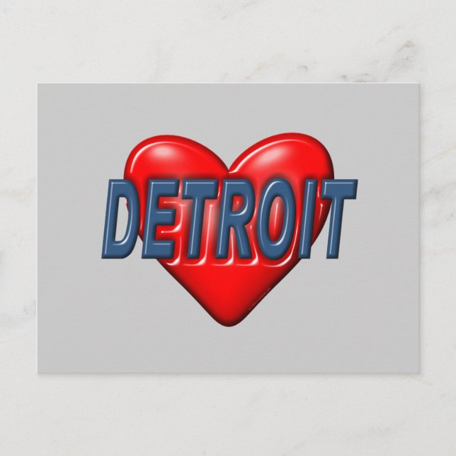Carte Postale J'aime Detroit (Devant)