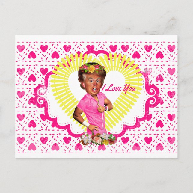 Carte Postale j'aime donald trump (Devant)