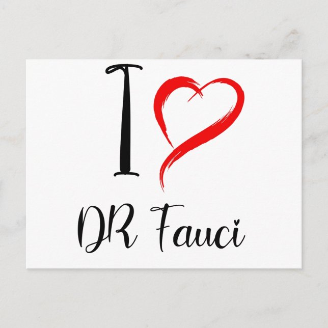 Carte Postale j'aime dr fauci, dr anthony fauci (Devant)