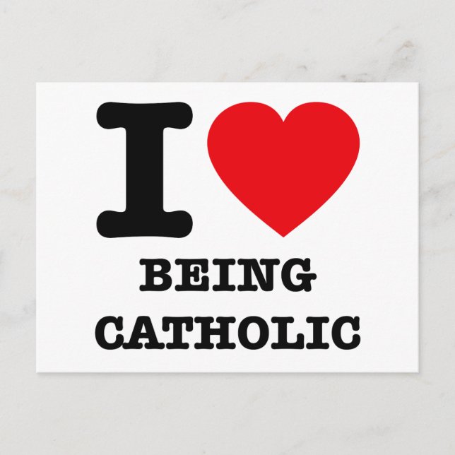 Carte Postale J'Aime Être Catholique (Devant)