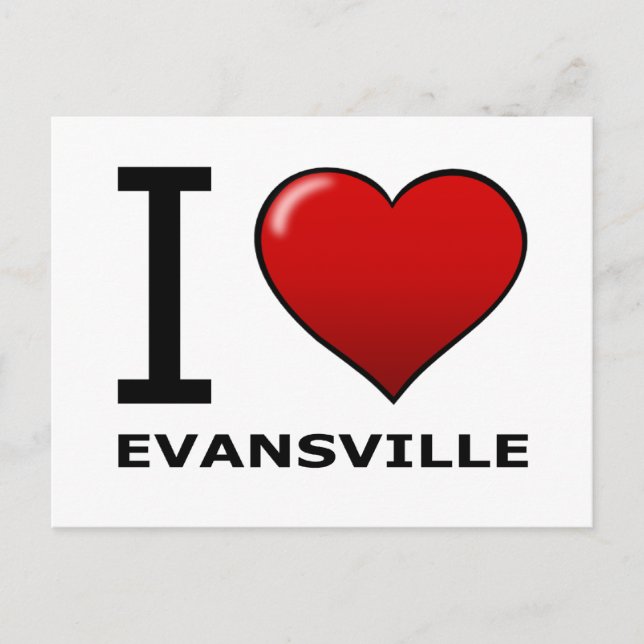CARTE POSTALE J'AIME EVANSVILLE, EN - INDIANA (Devant)