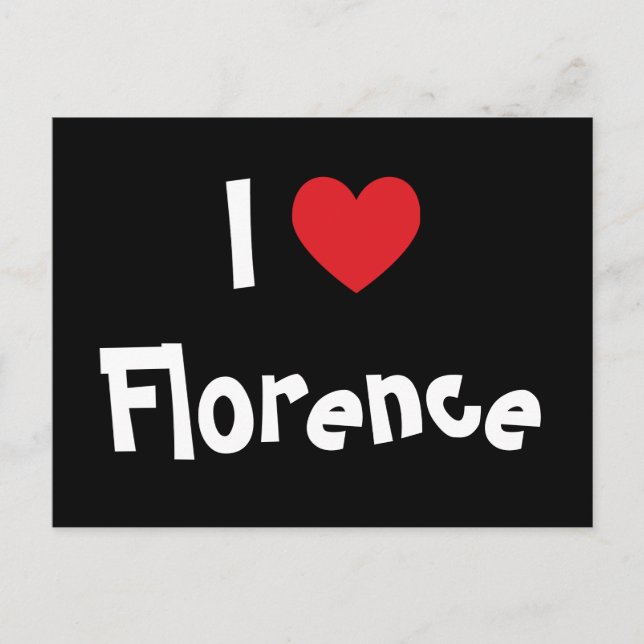 Carte Postale J'aime Florence (Devant)