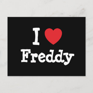 Carte Postale J'aime Freddy coeur personnalisé