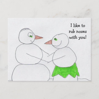 Carte postale J'aime frotter le nez avec vous !